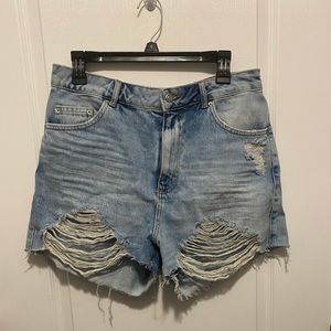 Topshop Mom high waisted denim shorts